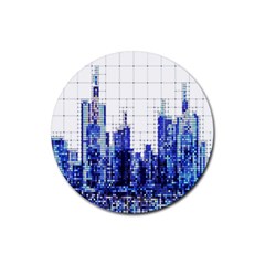 Skyscrapers City Skyscraper Zirkel Rubber Coaster (round)  by Simbadda