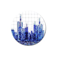 Skyscrapers City Skyscraper Zirkel Magnet 3  (round) by Simbadda