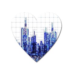 Skyscrapers City Skyscraper Zirkel Heart Magnet by Simbadda