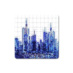 Skyscrapers City Skyscraper Zirkel Square Magnet by Simbadda