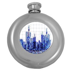 Skyscrapers City Skyscraper Zirkel Round Hip Flask (5 Oz) by Simbadda