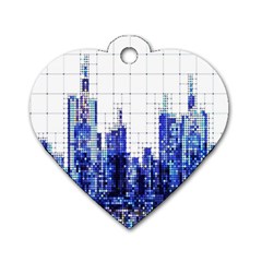 Skyscrapers City Skyscraper Zirkel Dog Tag Heart (one Side) by Simbadda