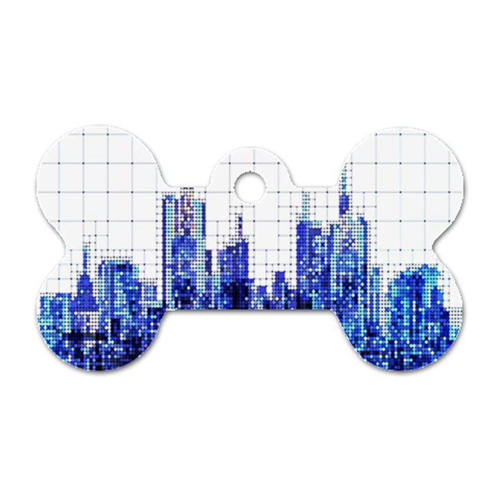 Skyscrapers City Skyscraper Zirkel Dog Tag Bone (Two Sides)