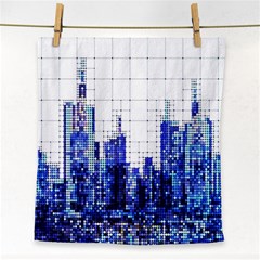 Skyscrapers City Skyscraper Zirkel Face Towel by Simbadda