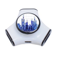 Skyscrapers City Skyscraper Zirkel 3-port Usb Hub by Simbadda