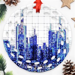 Skyscrapers City Skyscraper Zirkel Ornament (round Filigree) by Simbadda