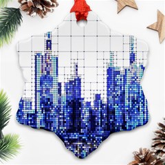 Skyscrapers City Skyscraper Zirkel Ornament (snowflake) by Simbadda