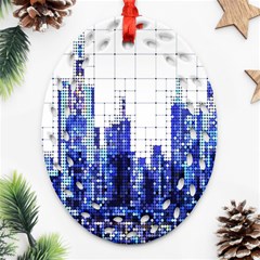 Skyscrapers City Skyscraper Zirkel Ornament (oval Filigree) by Simbadda