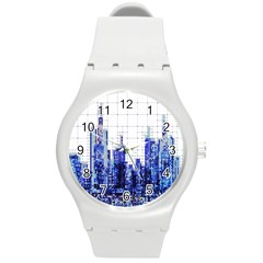 Skyscrapers City Skyscraper Zirkel Round Plastic Sport Watch (m) by Simbadda