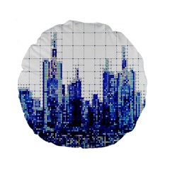 Skyscrapers City Skyscraper Zirkel Standard 15  Premium Flano Round Cushions by Simbadda