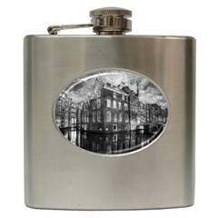 Reflection Canal Water Street Hip Flask (6 Oz) by Simbadda