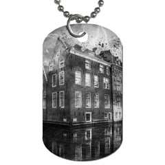 Reflection Canal Water Street Dog Tag (two Sides) by Simbadda