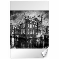 Reflection Canal Water Street Canvas 20  X 30   by Simbadda