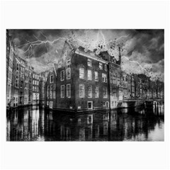 Reflection Canal Water Street Large Glasses Cloth (2-side) by Simbadda