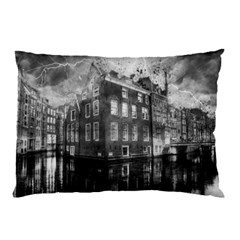 Reflection Canal Water Street Pillow Case by Simbadda