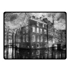 Reflection Canal Water Street Fleece Blanket (small) by Simbadda