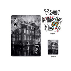 Reflection Canal Water Street Playing Cards 54 (mini)  by Simbadda