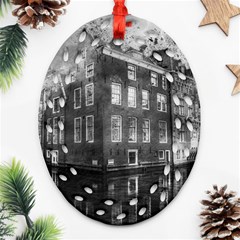 Reflection Canal Water Street Ornament (oval Filigree) by Simbadda