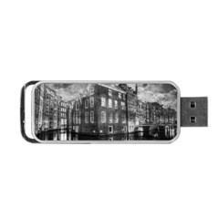 Reflection Canal Water Street Portable Usb Flash (one Side) by Simbadda