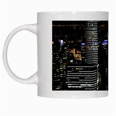 City At Night Lights Skyline White Mugs by Simbadda