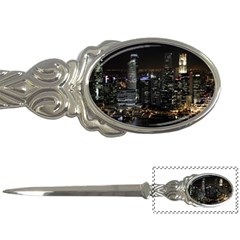 City At Night Lights Skyline Letter Openers by Simbadda