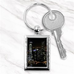 City At Night Lights Skyline Key Chains (rectangle)  by Simbadda