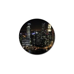 City At Night Lights Skyline Golf Ball Marker by Simbadda