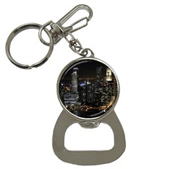 City At Night Lights Skyline Button Necklaces by Simbadda