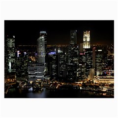 City At Night Lights Skyline Large Glasses Cloth by Simbadda