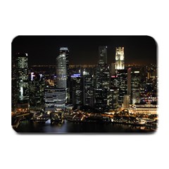 City At Night Lights Skyline Plate Mats by Simbadda