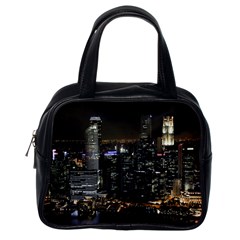 City At Night Lights Skyline Classic Handbags (one Side) by Simbadda