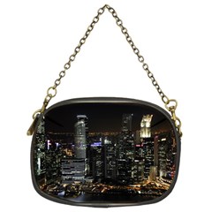 City At Night Lights Skyline Chain Purses (two Sides)  by Simbadda