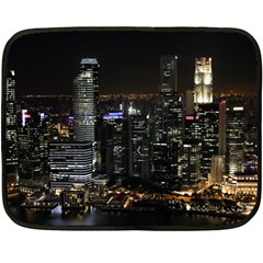 City At Night Lights Skyline Double Sided Fleece Blanket (mini)  by Simbadda