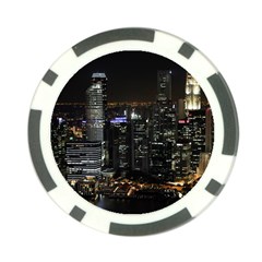 City At Night Lights Skyline Poker Chip Card Guard (10 Pack)