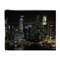 City At Night Lights Skyline Cosmetic Bag (xl) by Simbadda