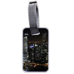 City At Night Lights Skyline Luggage Tags (two Sides) by Simbadda