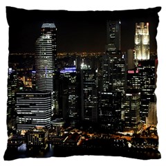 City At Night Lights Skyline Large Cushion Case (one Side) by Simbadda