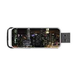 City At Night Lights Skyline Portable Usb Flash (two Sides) by Simbadda