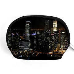 City At Night Lights Skyline Accessory Pouches (medium)  by Simbadda