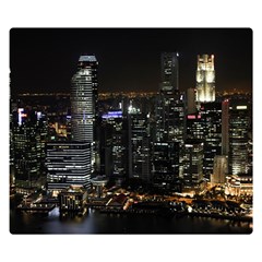 City At Night Lights Skyline Double Sided Flano Blanket (small)  by Simbadda