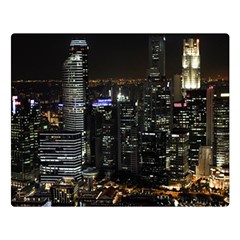 City At Night Lights Skyline Double Sided Flano Blanket (large)  by Simbadda