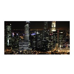 City At Night Lights Skyline Satin Wrap by Simbadda