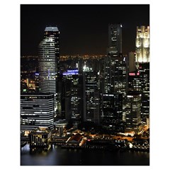 City At Night Lights Skyline Drawstring Bag (small) by Simbadda