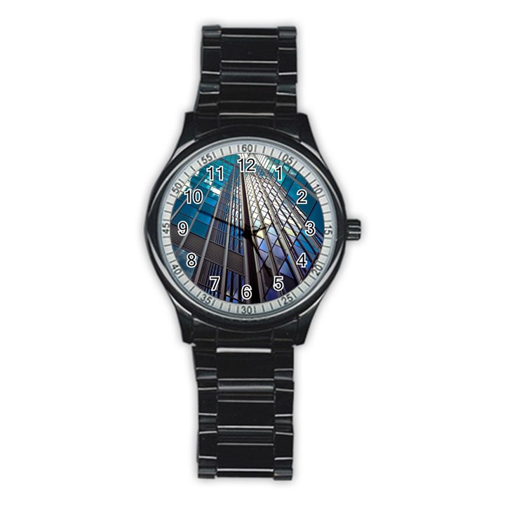 Architecture Skyscraper Stainless Steel Round Watch