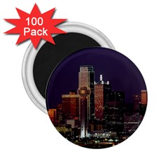 Dallas Texas Skyline Dusk Usa 2 25  Magnets (100 Pack)  by Simbadda