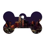 Dallas Texas Skyline Dusk Usa Dog Tag Bone (One Side) Front