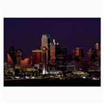 Dallas Texas Skyline Dusk Usa Large Glasses Cloth Front