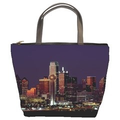 Dallas Texas Skyline Dusk Usa Bucket Bags