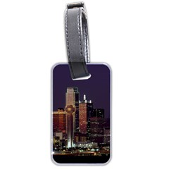 Dallas Texas Skyline Dusk Usa Luggage Tags (two Sides) by Simbadda