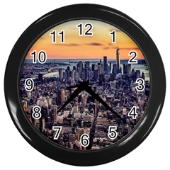 New York Skyline Architecture Nyc Wall Clocks (black)